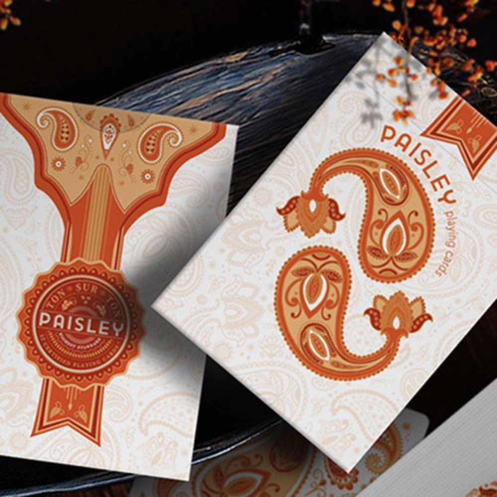 Spielkarten Paisley Ton sur Ton Poudre Orange workers Deck