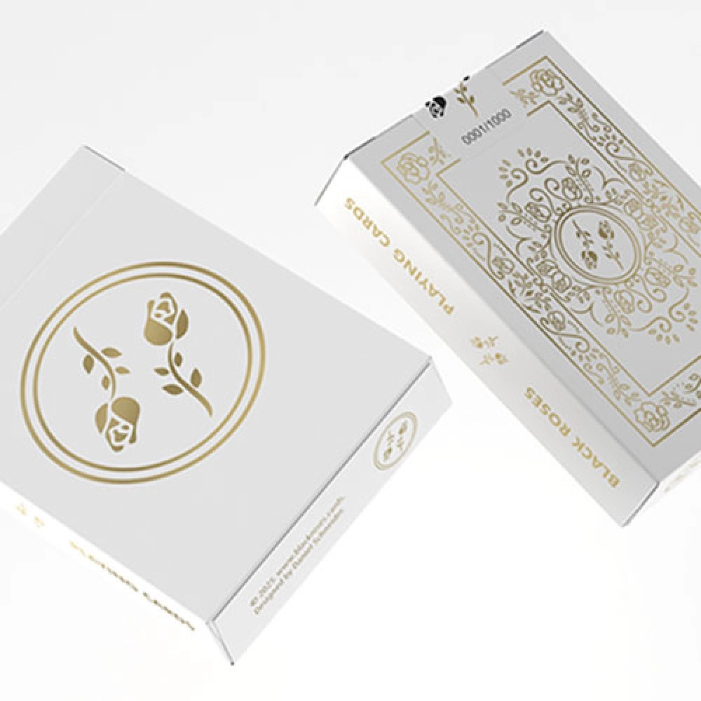 Spielkarten Black Roses White Gold Foil Playing Cards