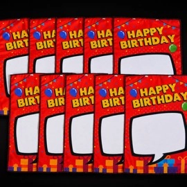 Birthday Silk Surprise REFILL (10 Silks) by PlayTime Magic DEFMA (Orange)
