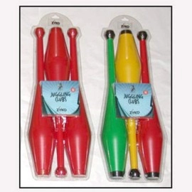 Juggling Set (3 Undecorated Clubs and DVD) - Yellow by Zyko
