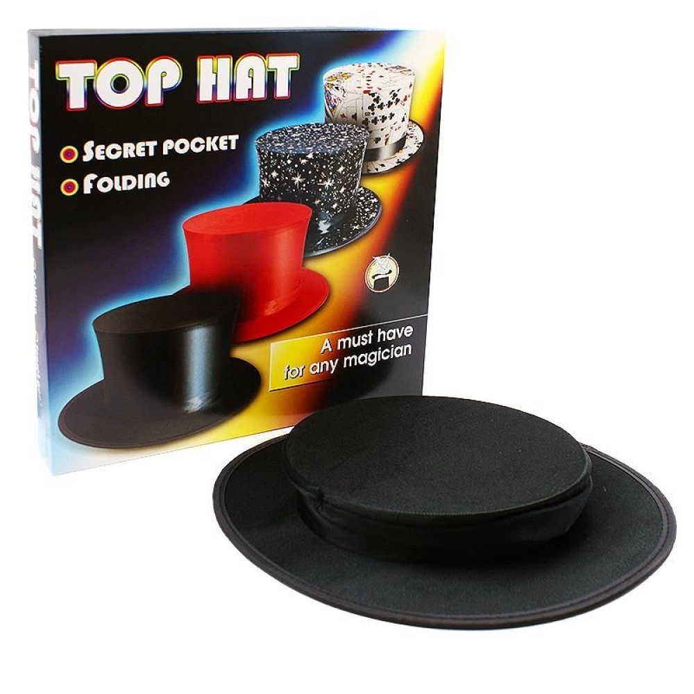Folding Top Hat with secret pocket - Black