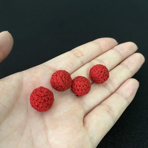 Crochet Ball Mini - Red 1.2 cm