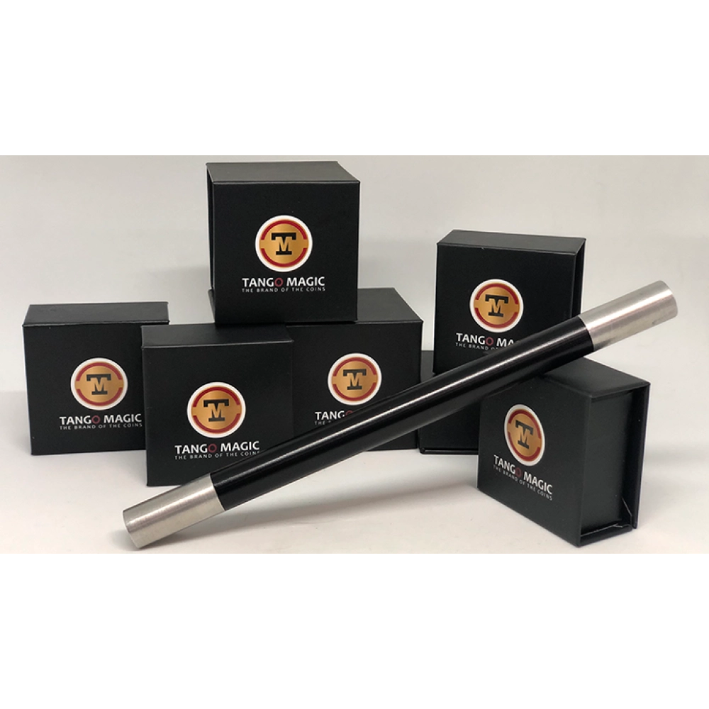 Metal Magic Wand in Black (with silver tips) by Tango Magic