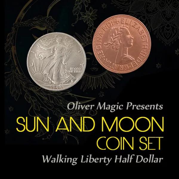 Sun and Moon Coin Set by Oliver Magic - Walking Liberty Half Dollar