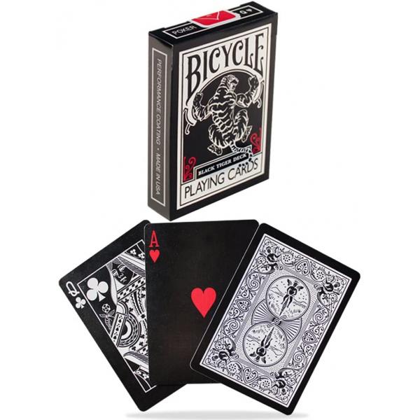 Kartenspiel Bicycle - Black Deck Tiger Red von Ell...