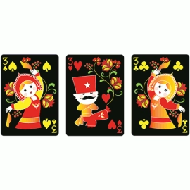 Spielkarten Russian Folk Art Limited Edition (Black) Printed by USPCC