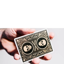Spielkarten Superior Skull & Bones V2 (Black/Gold) Playing Cards by Expert Playing Card Co.