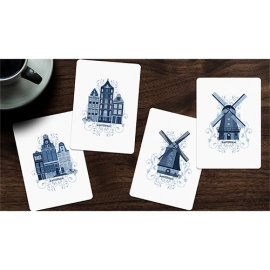 Limited Edition Tulip Playing Cards Set (Dark Blue and Light Blue) by Dutch Card House Company