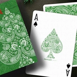Spielkarten Paisley Metallic Green Christmas Playing Cards by Dutch Card House Company