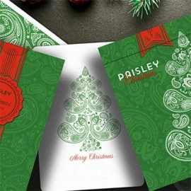 Spielkarten Paisley Metallic Green Christmas Playing Cards by Dutch Card House Company