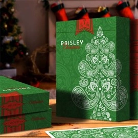 Spielkarten Paisley Metallic Green Christmas Playing Cards by Dutch Card House Company