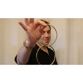 Close Up Linking Rings GOLD (BLUE BAG) (Gimmicks & DVD, SPANISH and English) by Matthew Garrett