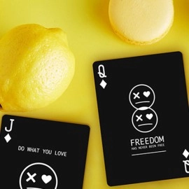 Spielkarten Keep Smiling Black V2 Playing Cards by Bocopo