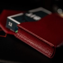 Luxury Leather Playing Card Carrier (Red) by TCC