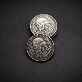 WASHINGTON SKULL HEAD COIN by Men Zi  Magic