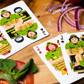 The Royal Pizza Palace (Gilded) Playing Cards Set by Riffle Shuffle