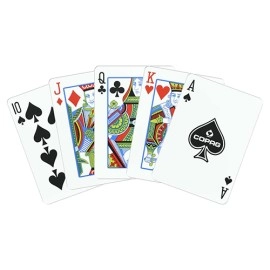 Spielkarten Copag 1546 Plastic Playing Cards Poker Size Regular Index Black and Gold Double-Deck Set