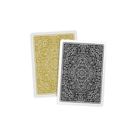 Copag Unique Plastic Playing Cards Poker Size Regular Index Black and Gold Double-Deck Set