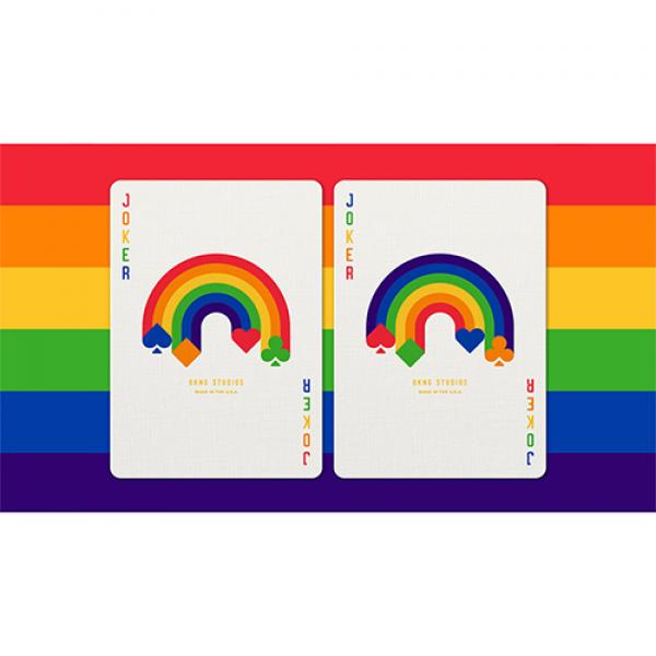 DKNG Rainbow Wheels (Red) Playing Cards by Art of Play
