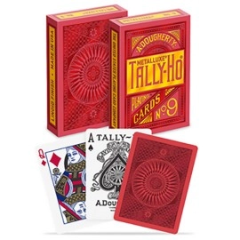 Spielkarten Tally-Ho Red (Circle) MetalLuxe Playing Cards by US Playing Cards