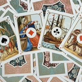 Spielkarten Gilded Four Continents (Blue) Playing Cards