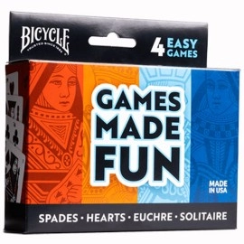 Bicycle 4 Game Pack (Euchre, Spades, Hearts and Solitaire) by US Playing Card