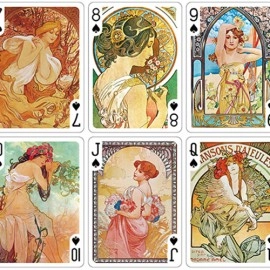 Spielkarten Mucha Princess Hyacinth Silver Edition Playing Cards by TCC