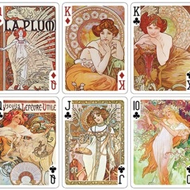 Spielkarten Mucha Princess Hyacinth Silver Edition Playing Cards by TCC