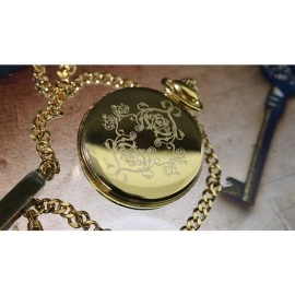 Infinity Pocket Watch V3 - Gold Case White Dial / STD Version (Gimmick and Online Instructions) by Bluether Magic