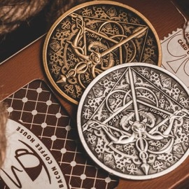 BOW AND ARROW COIN SILVER ( Gimmick and Online Instructions)  by Bacon Magic