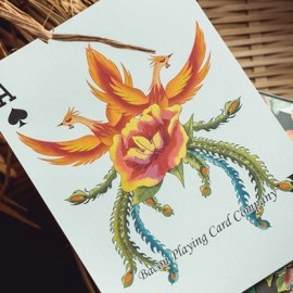 Phoenix and Peony (Green) Playing Cards by Bacon Playing Card Company