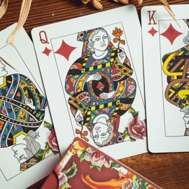 Phoenix and Peony (Green) Playing Cards by Bacon Playing Card Company