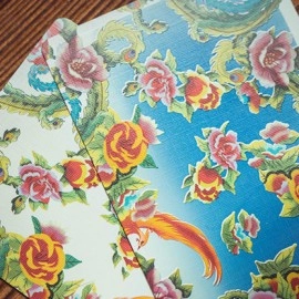 Phoenix and Peony (Blue) Playing Cards by Bacon Playing Card Company