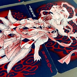 Spielkarten Sumi Kitsune Myth Maker (Blue/Red Craft Letterpressed Tuck) Playing Cards by Card Experiment