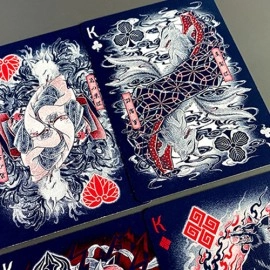 Spielkarten Sumi Kitsune Myth Maker (Blue/Red Craft Letterpressed Tuck) Playing Cards by Card Experiment