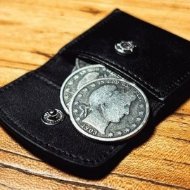 The Cowhide Coin Wallet (Black) by Bacon Magic