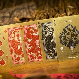 Spielkarten The Four Seasons Wooden Boxset Playing Cards