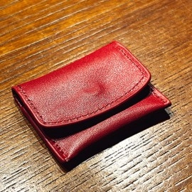 The Cowhide Coin Wallet (Red) by Bacon Magic