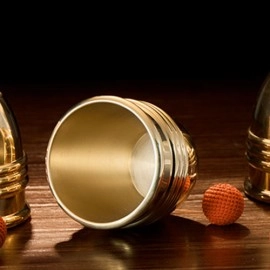 Cups and Balls Set (Brass With Black Matt Inner) by Bluether Magic and Raphael
