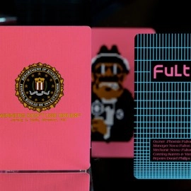 Spielkarten FULTONS Arcade TRON Edition Pink and Blue Foil Playing Cards