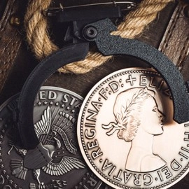 L Holder (Double Jumbo Coins 2.7"-3.2") by Long Long & Bacon Magic