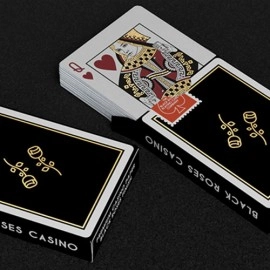 Spielkarten Gold Foil Black Roses Casino Playing Cards