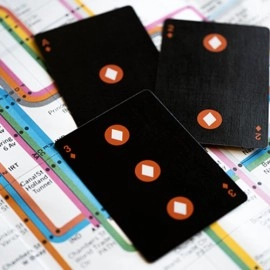 Spielkarten BLACK EDITION FULTON STREET MTA PLAYING CARDS (1972 VIGNELLI MAP EDITION)