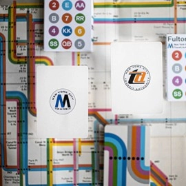 Spielkarten WHITE EDITION FULTON STREET MTA PLAYING CARDS (1972 VIGNELLI MAP EDITION)