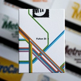 Spielkarten WHITE EDITION FULTON STREET MTA PLAYING CARDS (1972 VIGNELLI MAP EDITION)