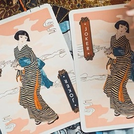 Spielkarten The Great Wave off Kanagawa V3 (Autumn Maple / Peachy Pink) Playing Cards
