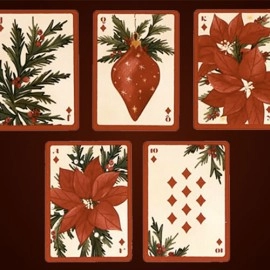 Spielkarten Christmas Botanicals Playing Cards by Puckator UK