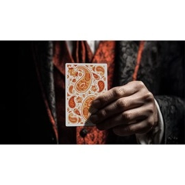Spielkarten Paisley Ton sur Ton Poudre Orange workers Deck