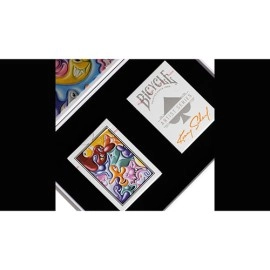 Spielkarten Bicycle Kenny Scharf Purple/Orange Box Set by US Playing Cards
