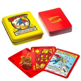 DC Super Heroes - Superman no. 1 Playing Cards - Tattoo Tin Boxes Display